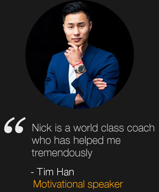 London Life Coach Nick Hatter's client Tim Han